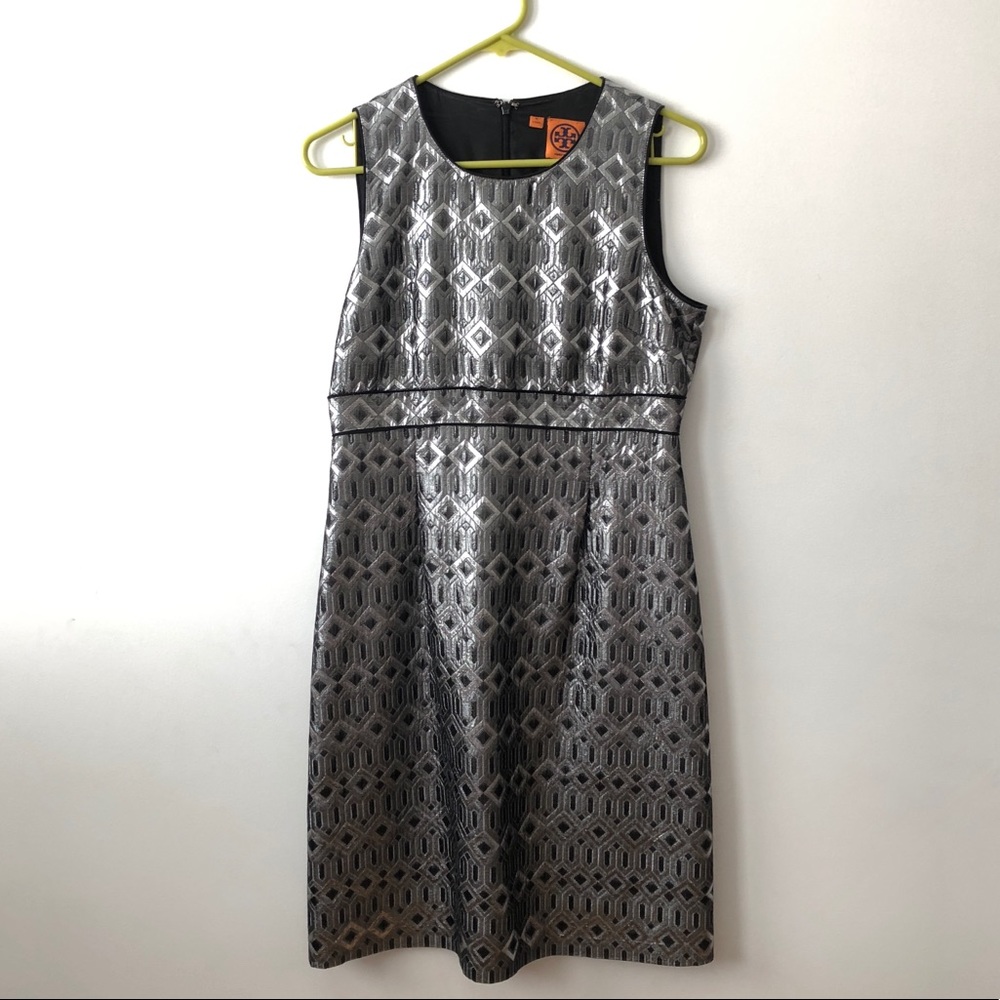 Gorgeous Black & Silver NYE Tory Burch Cocktail Dress